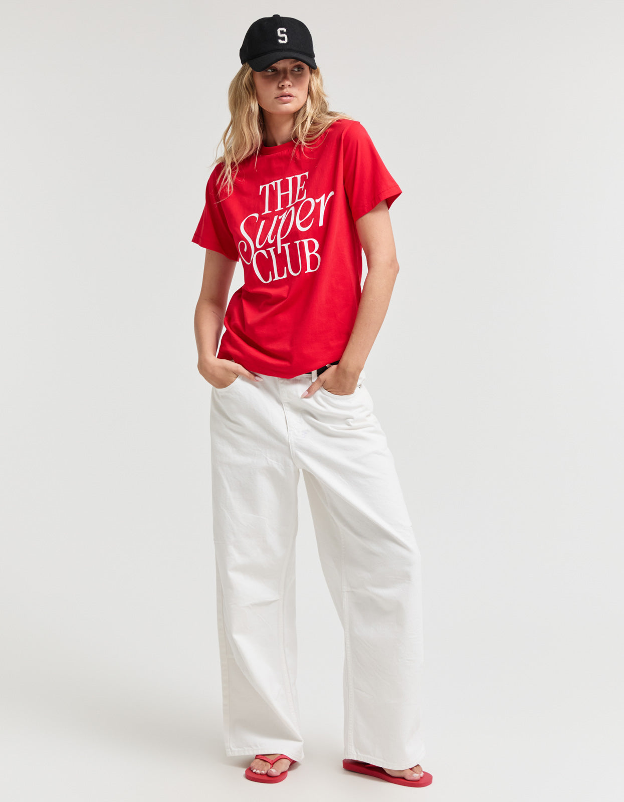 The Super Club Super Stack Tee - Red/White