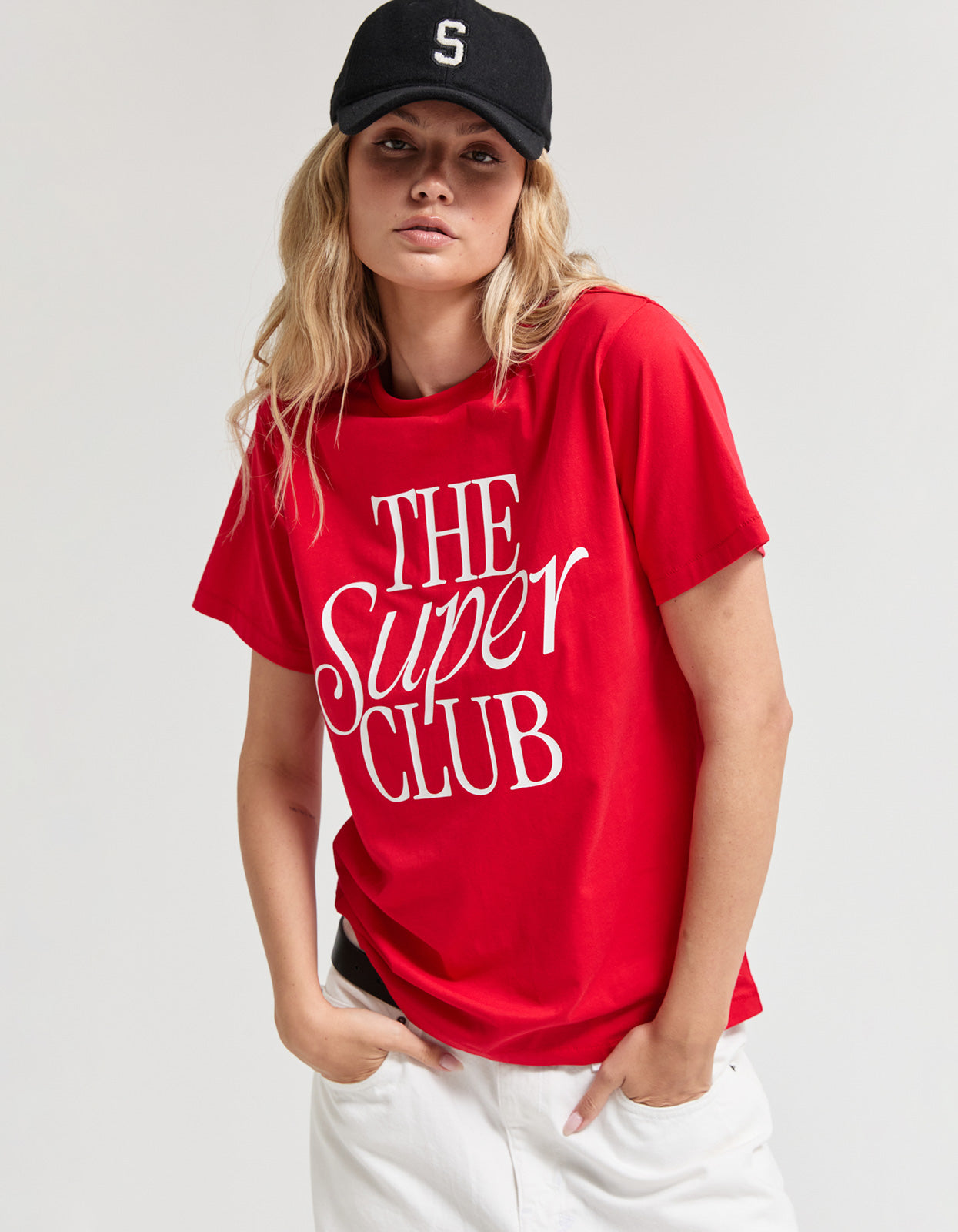 The Super Club Super Stack Tee - Red/White