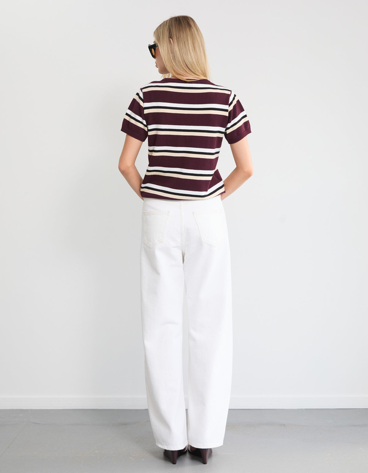 Capri Tee - Burgundy Stripe