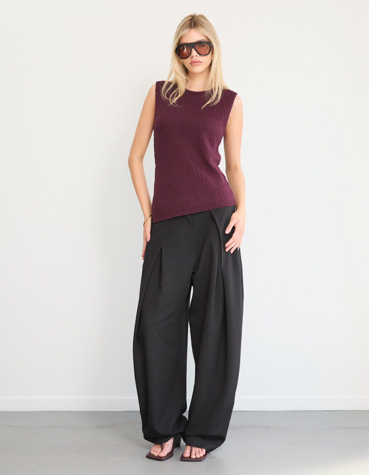 Havana Knit Vest - Berry