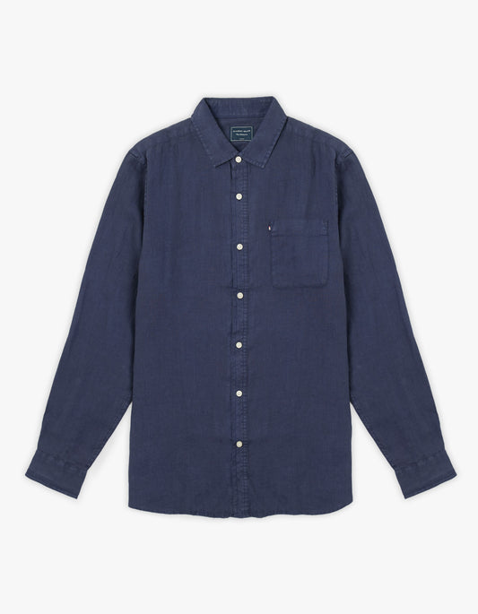 Hampton Linen Shirt - Navy