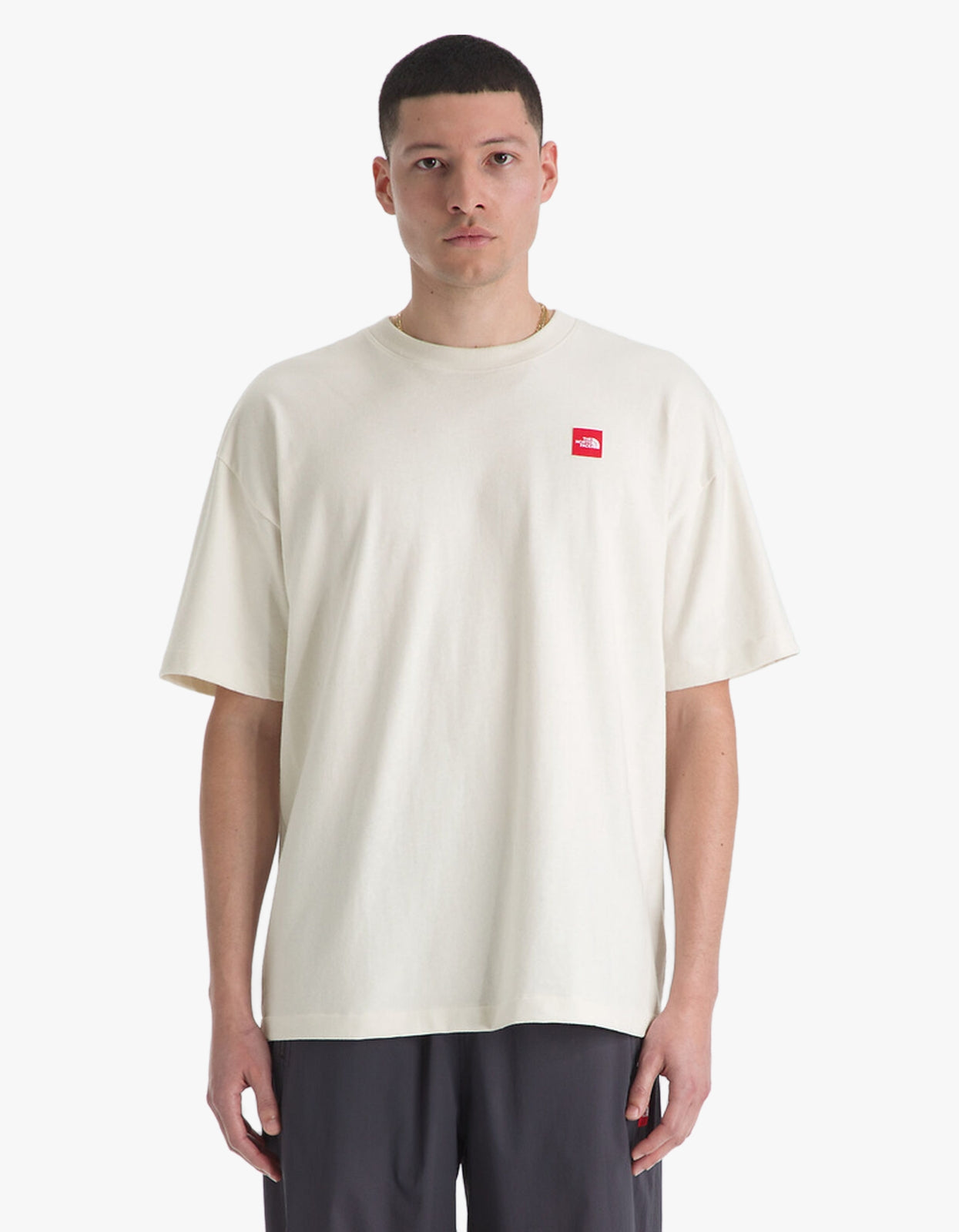 Mens Red Box S/S Tee - White Dune