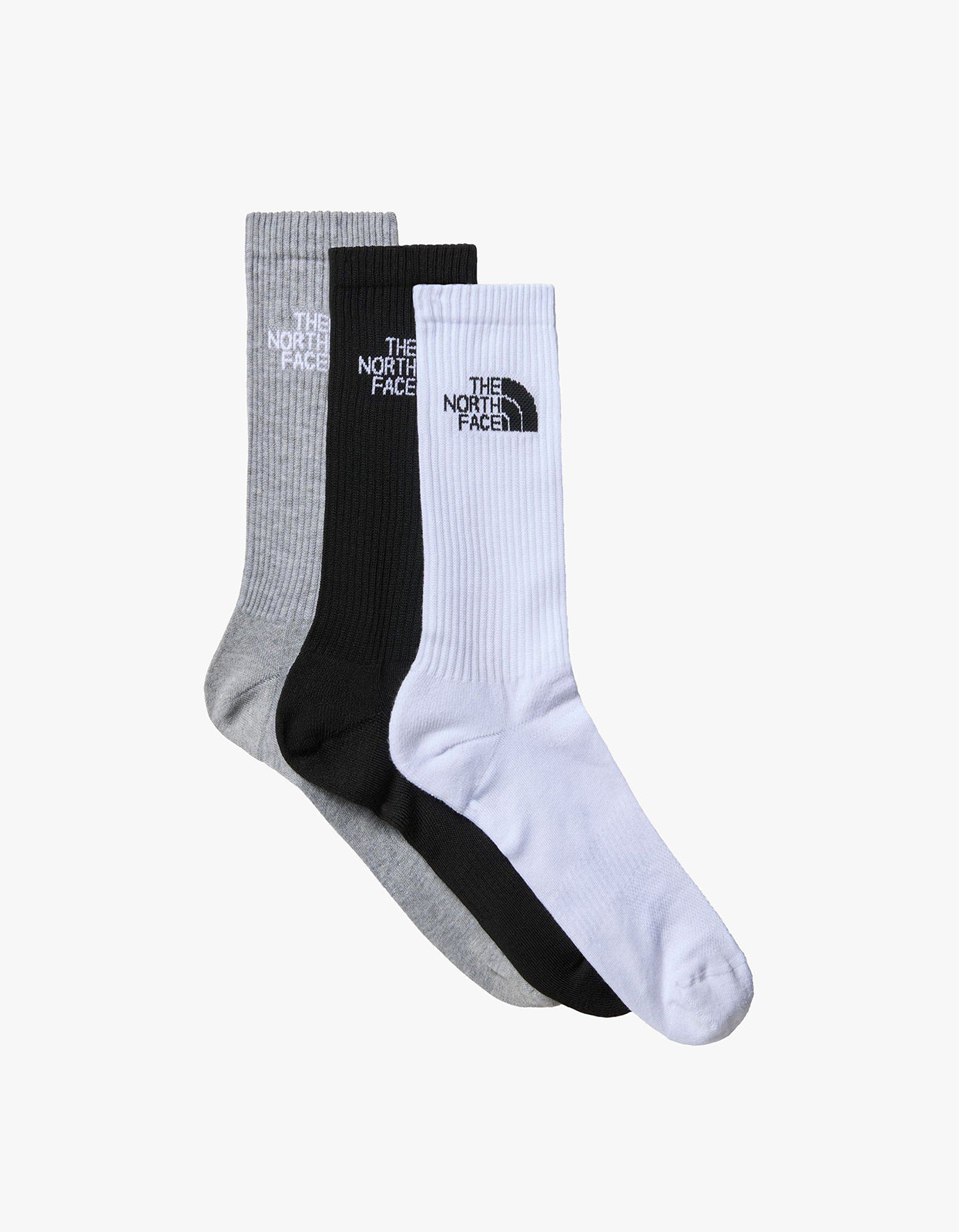 Multisport FNBX Crew Socks 3 Pack - TNF White/TNF Black/Monument Grey