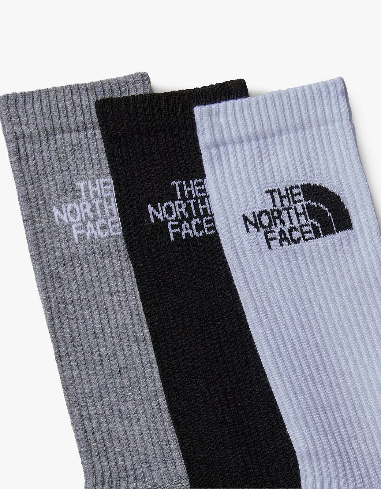 Multisport FNBX Crew Socks 3 Pack - TNF White/TNF Black/Monument Grey