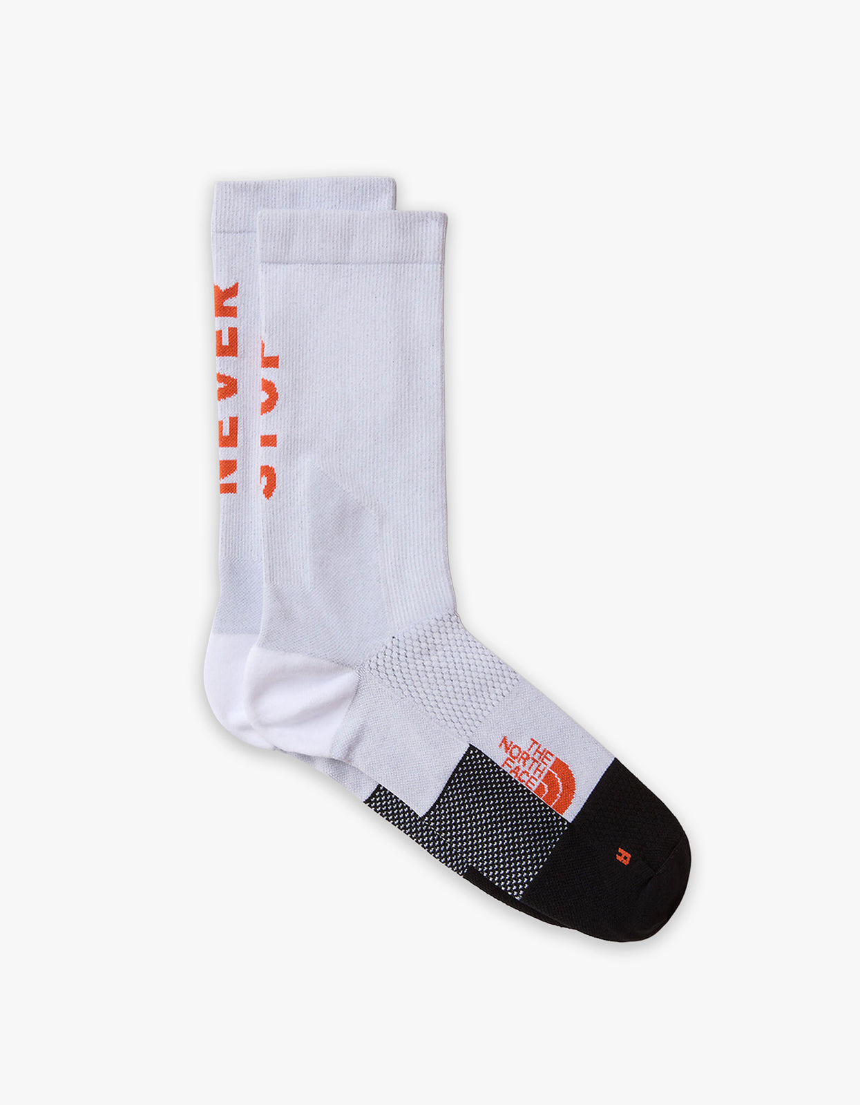 Never Stop Trail Run Crew Sock - TNF White-Acrylic Orange