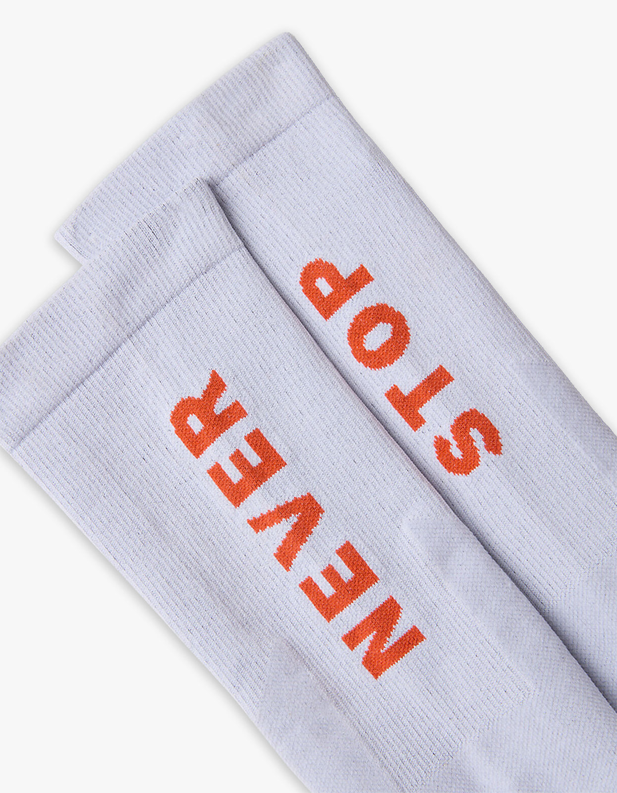 Never Stop Trail Run Crew Sock - TNF White-Acrylic Orange