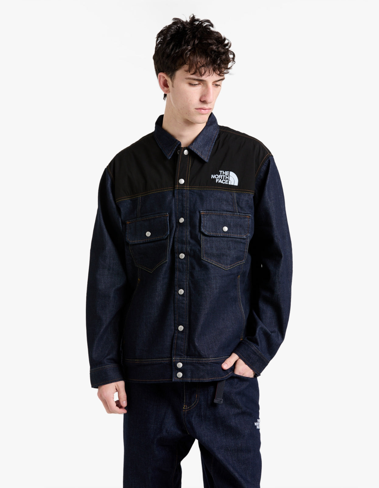 Mens Denim Jacket Cordura AP - Dark Indigo Denim Wash/Black