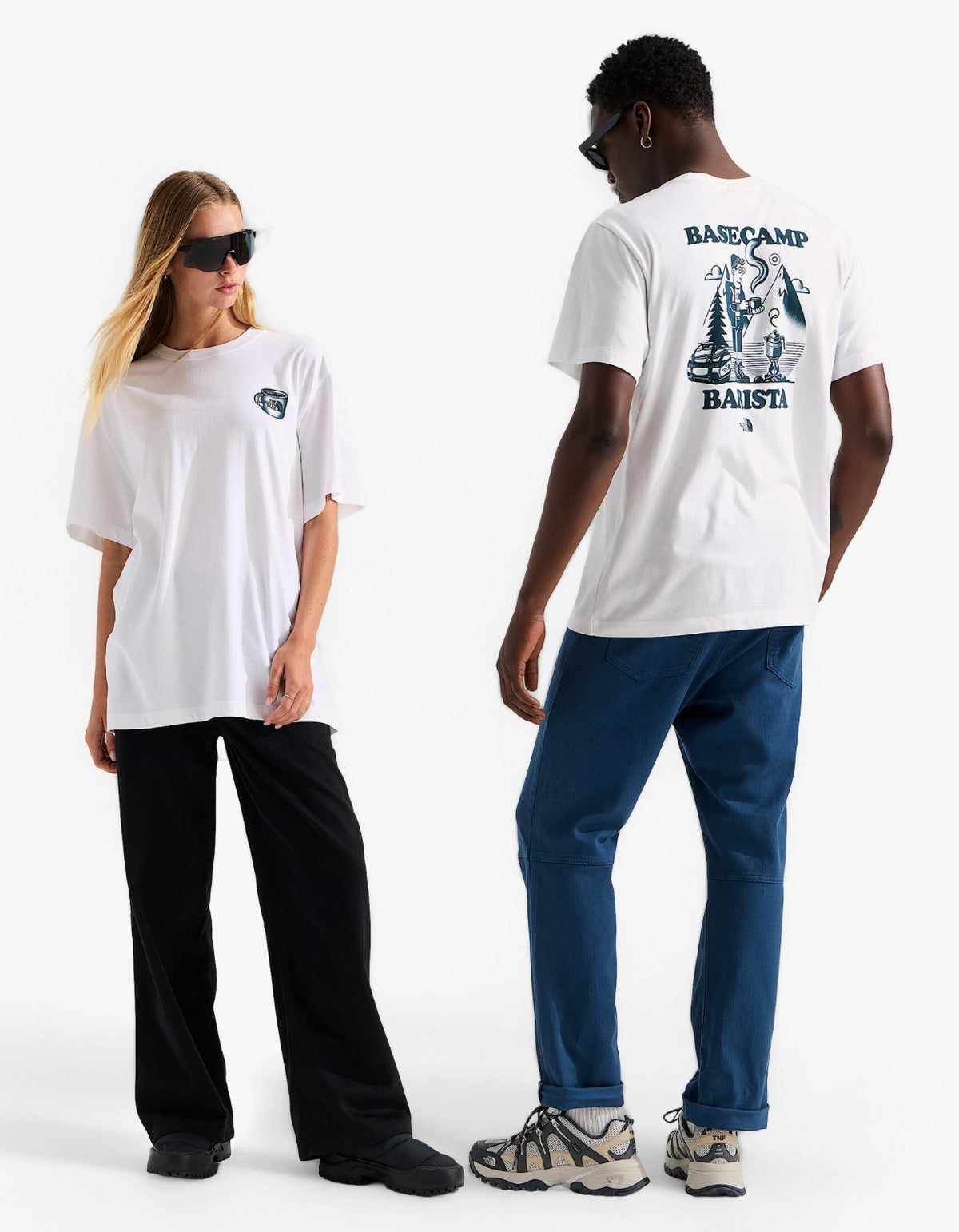 Basecamp Barista S/S Tee - TNF White/Pacific Teal