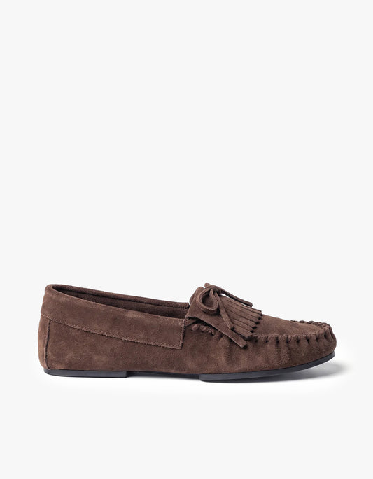 Tula Moccasin - Dark Brown Suede