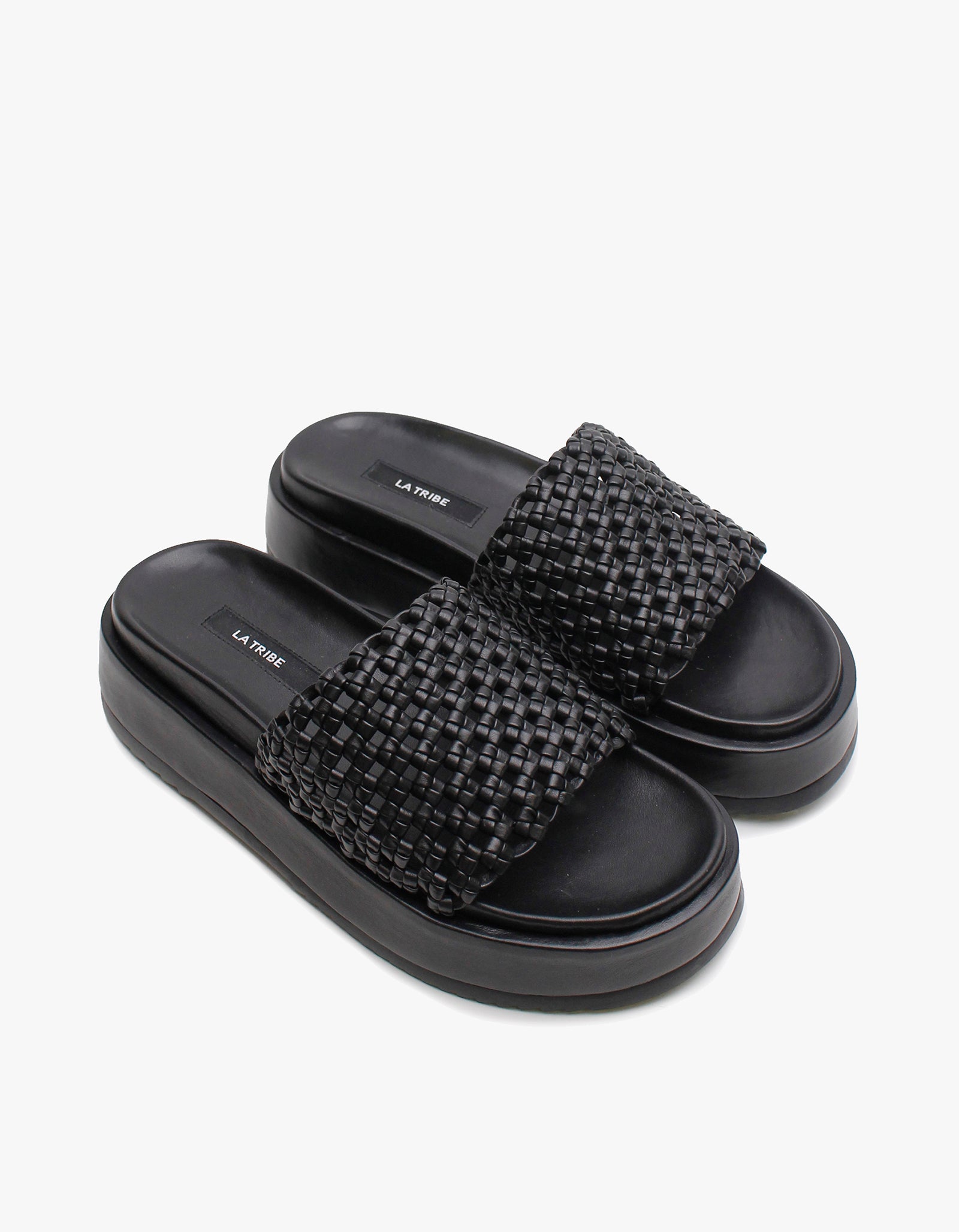 Superette Knotted Platform Slide Black