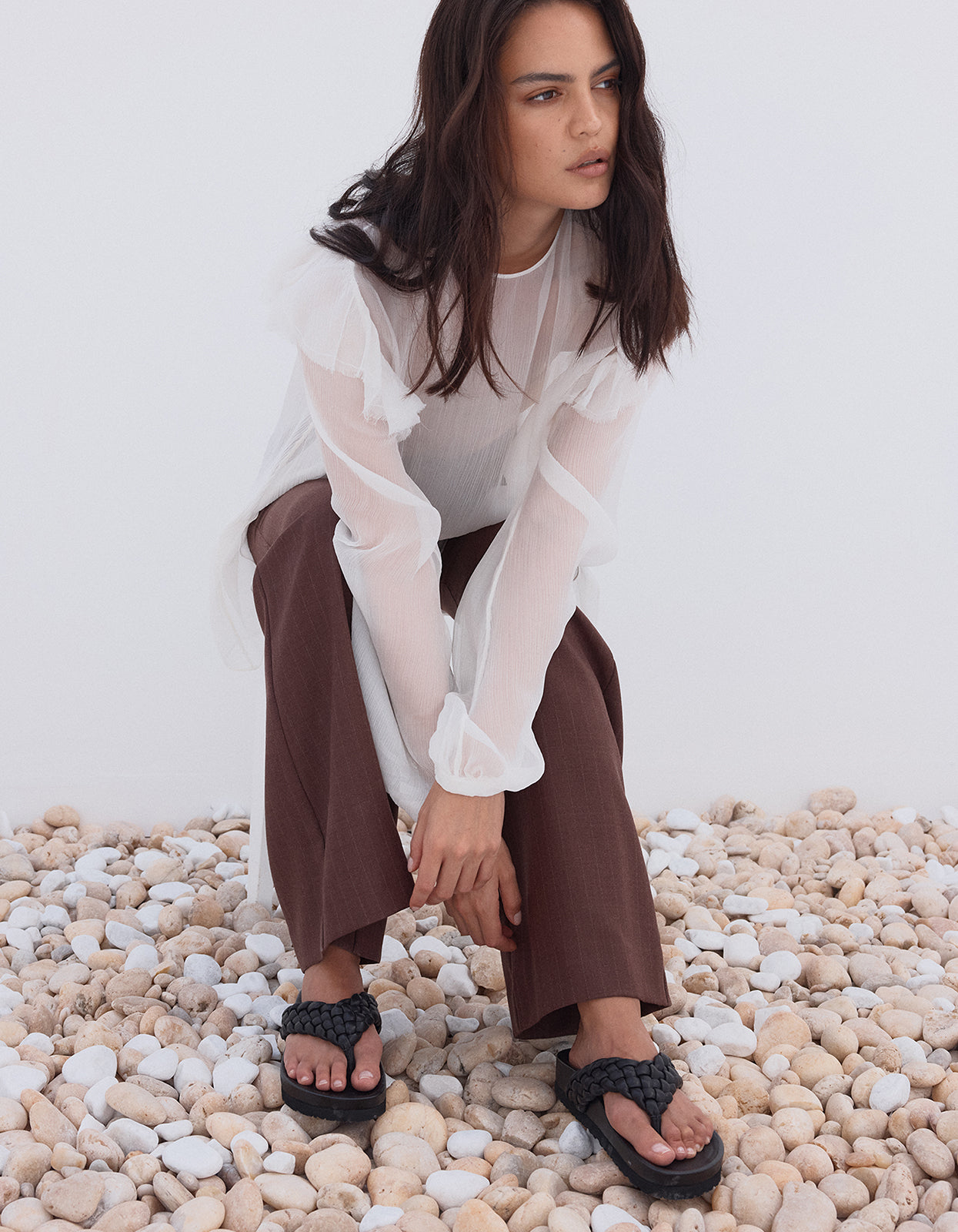 Braided Thong - Black