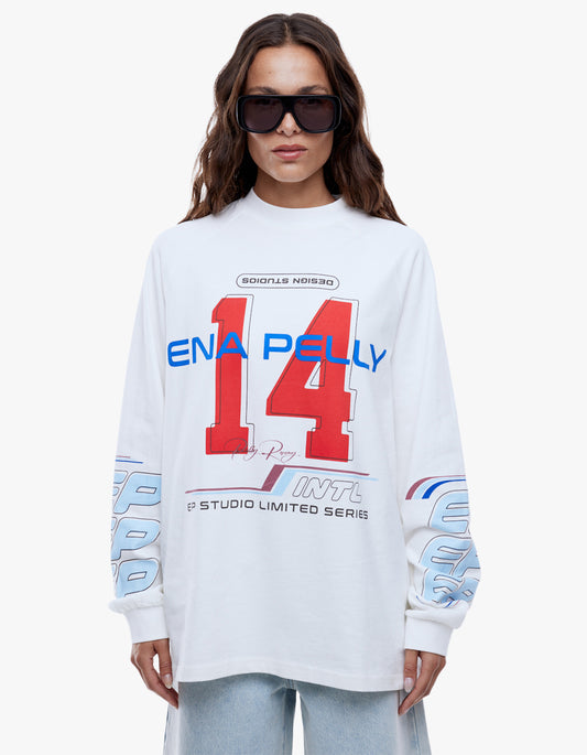 Team Pelly Long Sleeve Tee - Vintage White