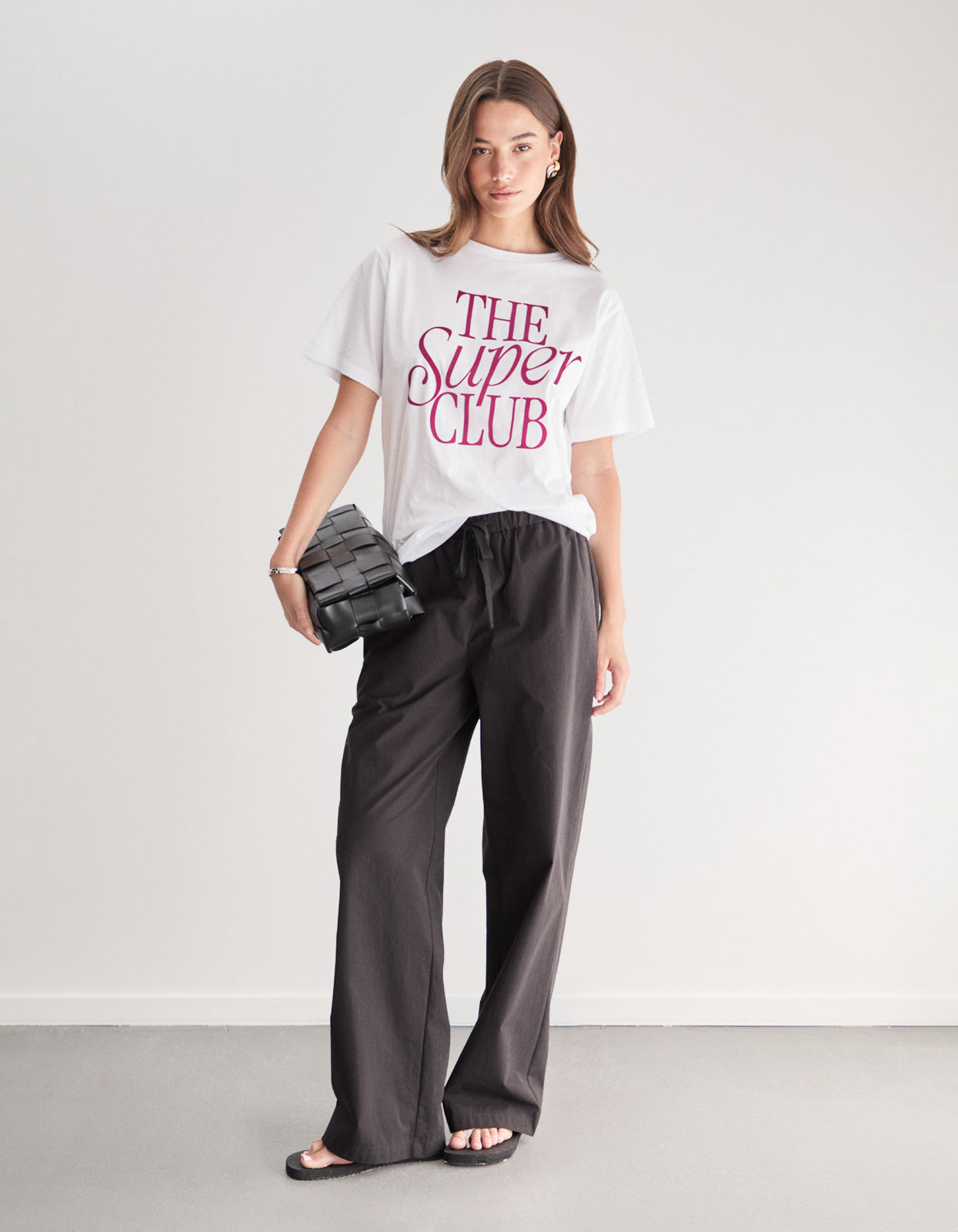 The Super Club Super Stack Tee - White/Burg