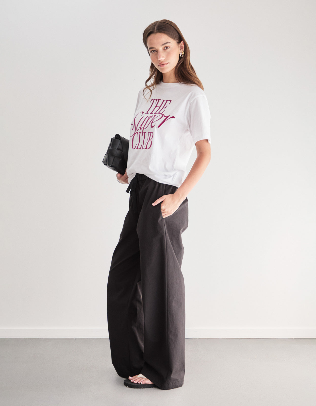 The Super Club Super Stack Tee - White/Burg