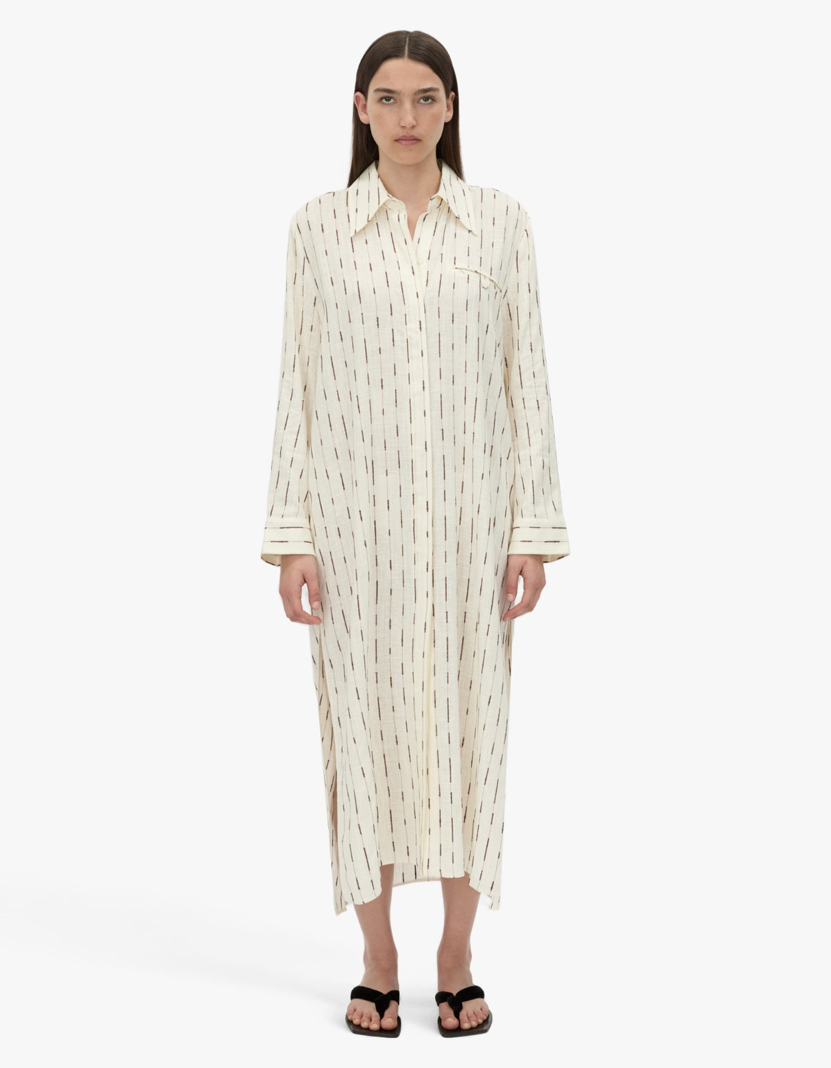Uma Shirt Midi Dress - Cream
