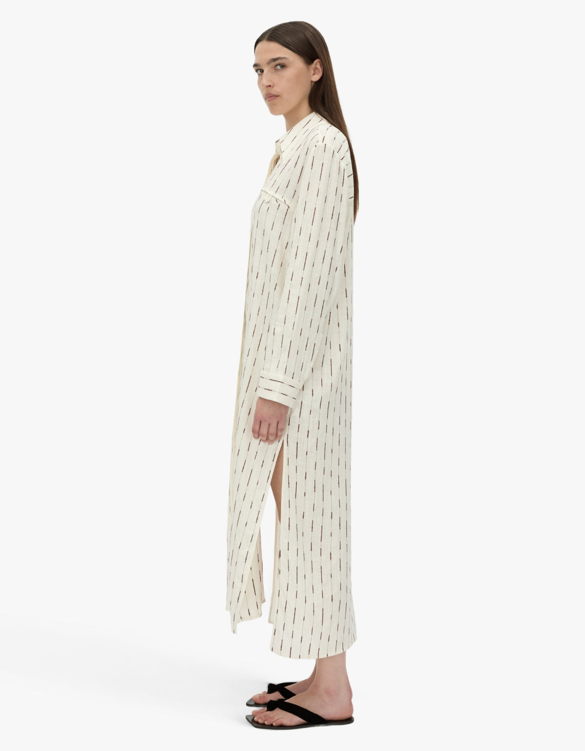 Uma Shirt Midi Dress - Cream