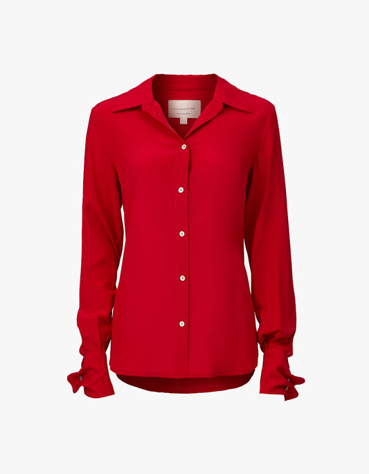 Antidote Silk Shirt - Flamenco Red