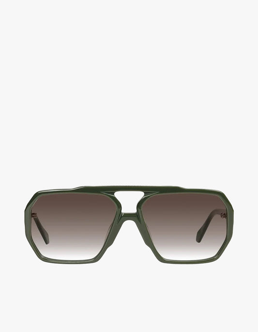 El Rodeo Sunglasses - Army Green / Brown Gradient Lens