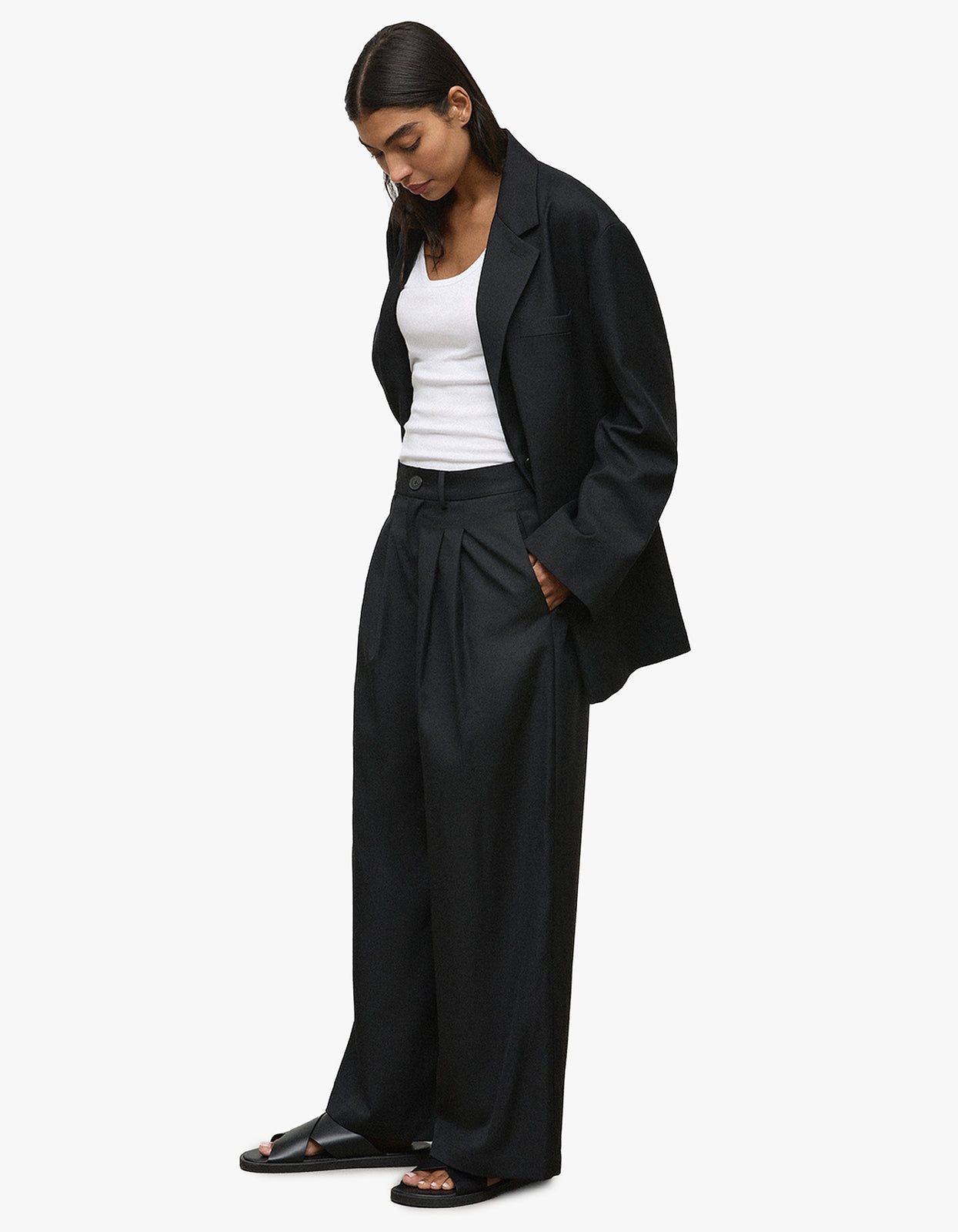 The Emelie Pant - Black Wool
