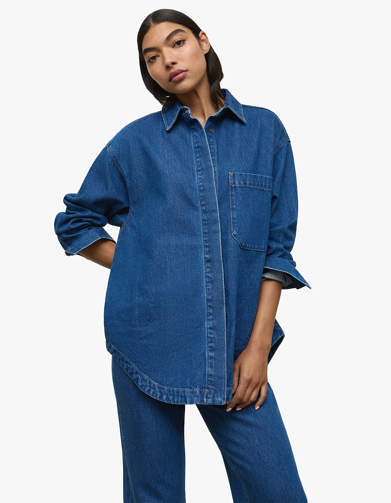 The Ari Overshirt - Mid-Blue