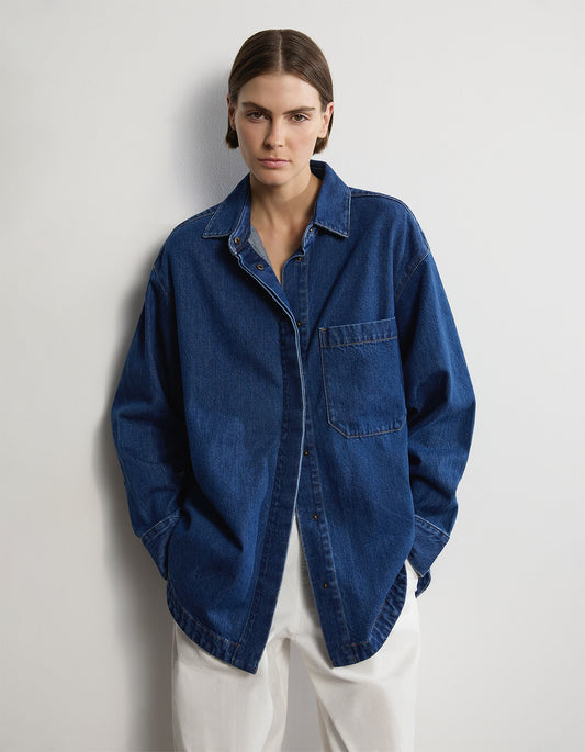 The Ari Overshirt - Mid-Blue