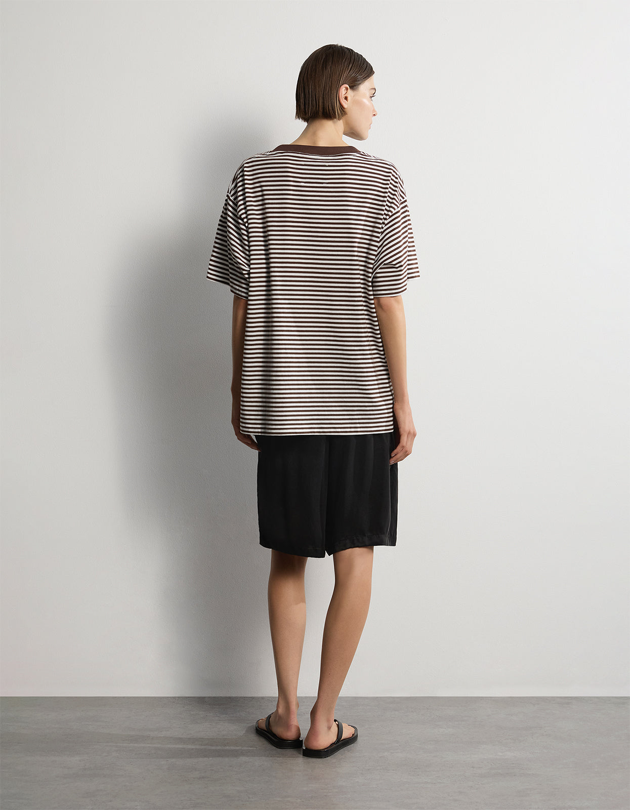 The Remi Tee - Chocolate/White Stripe