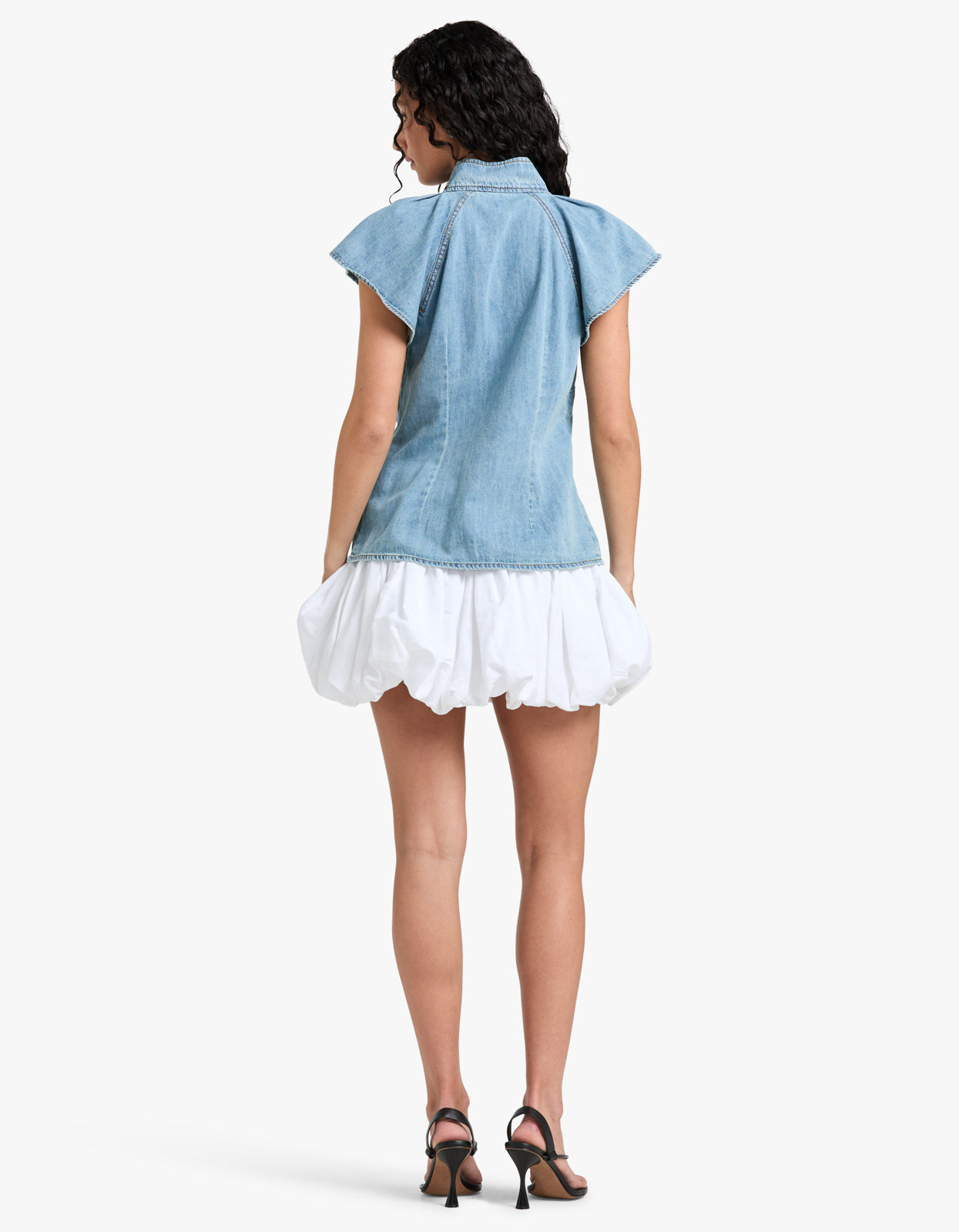 Crush Flutter Sleeve Shirt - Blue Moon