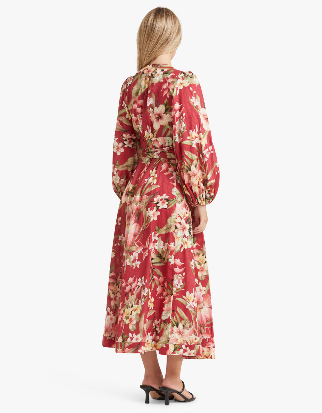 Superette | Lexi Wrap Long Dress - Red Palm