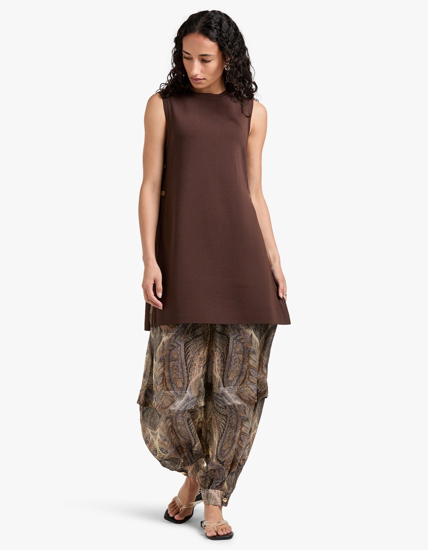 Hypnotic Silk Harem Pant - Denim Paisley