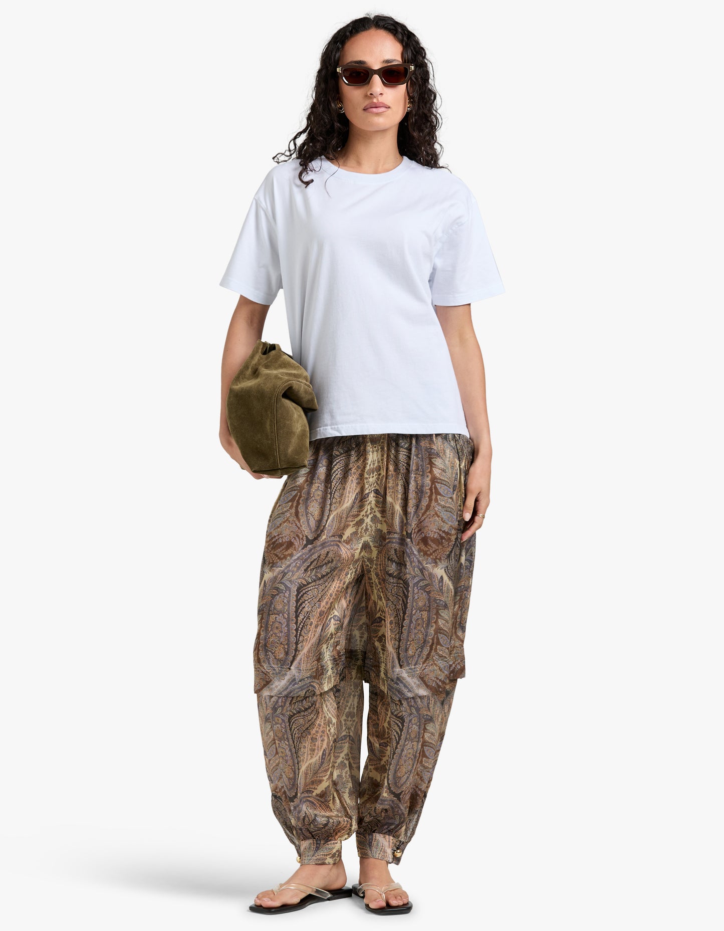 Hypnotic Silk Harem Pant - Denim Paisley