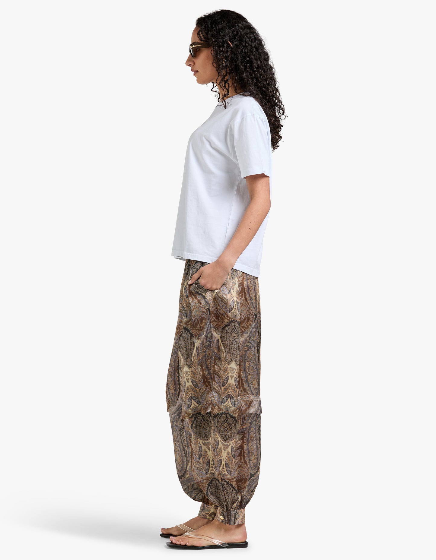 Hypnotic Silk Harem Pant - Denim Paisley