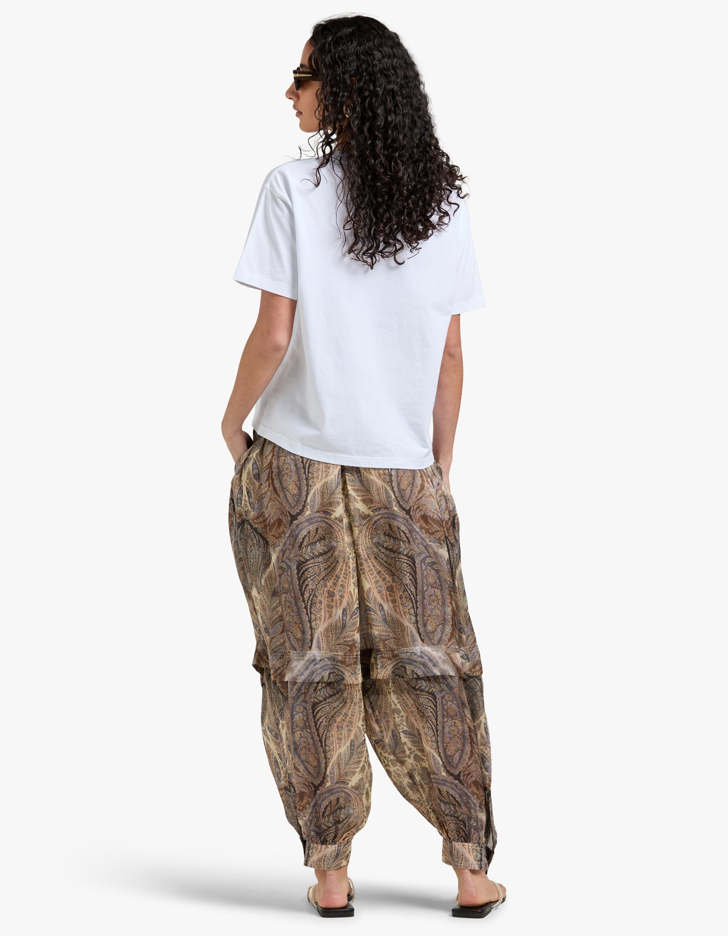 Hypnotic Silk Harem Pant - Denim Paisley