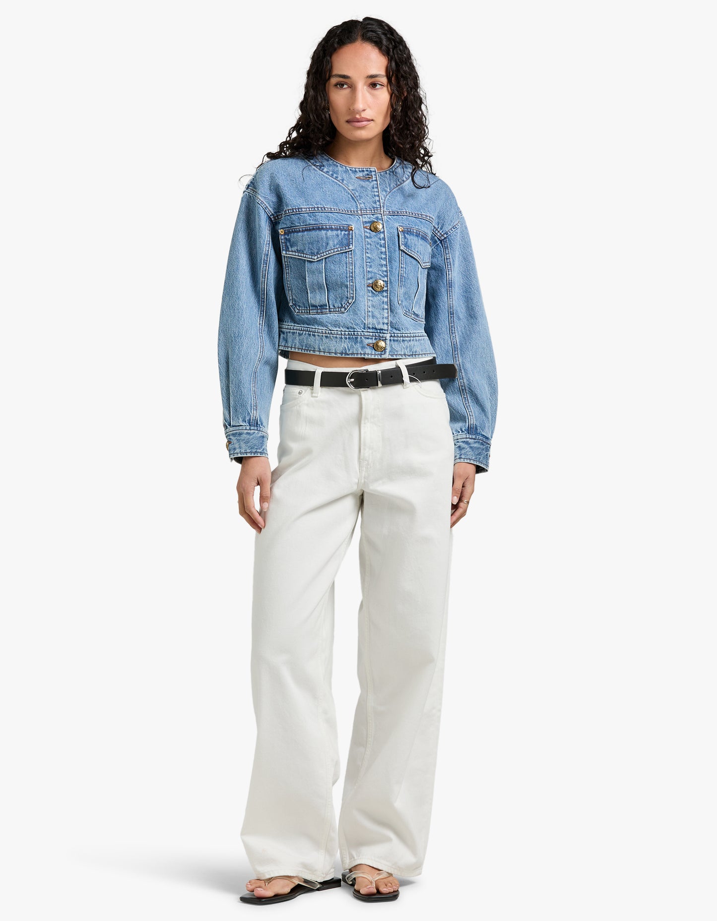 Denim Cropped Jacket - Dawn Blue