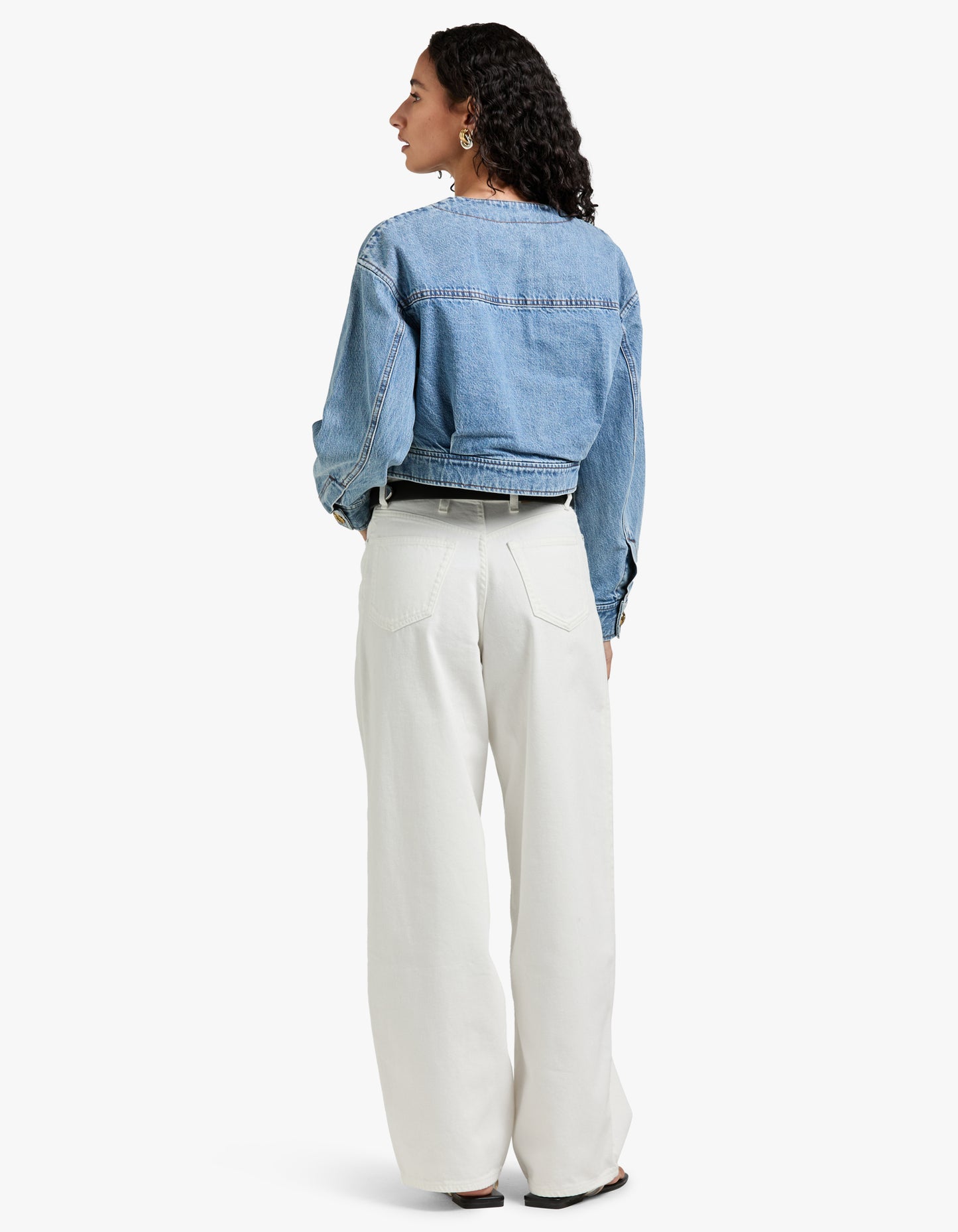 Denim Cropped Jacket - Dawn Blue