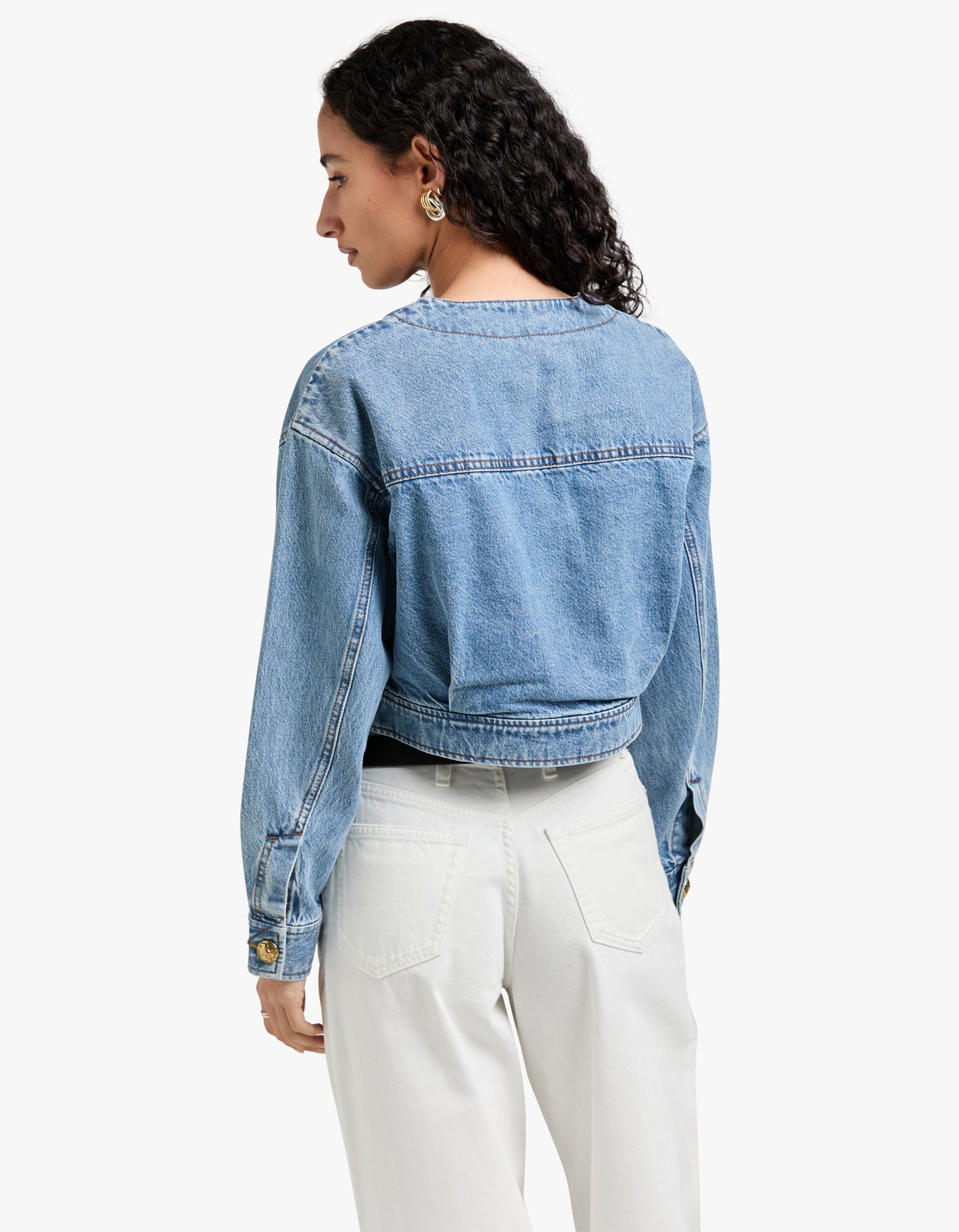 Denim Cropped Jacket - Dawn Blue