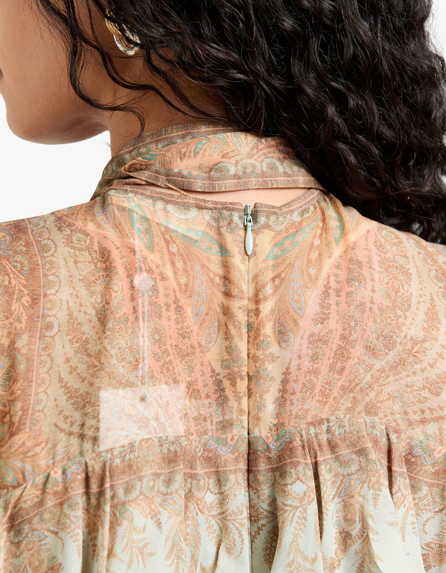 Memento Flutter Blouse - Mint Paisley