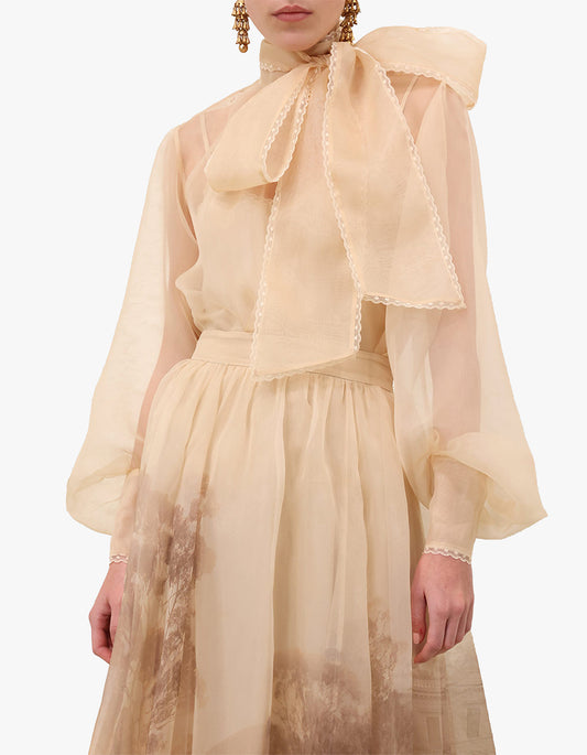 Memento Organza Blouse - Sepia