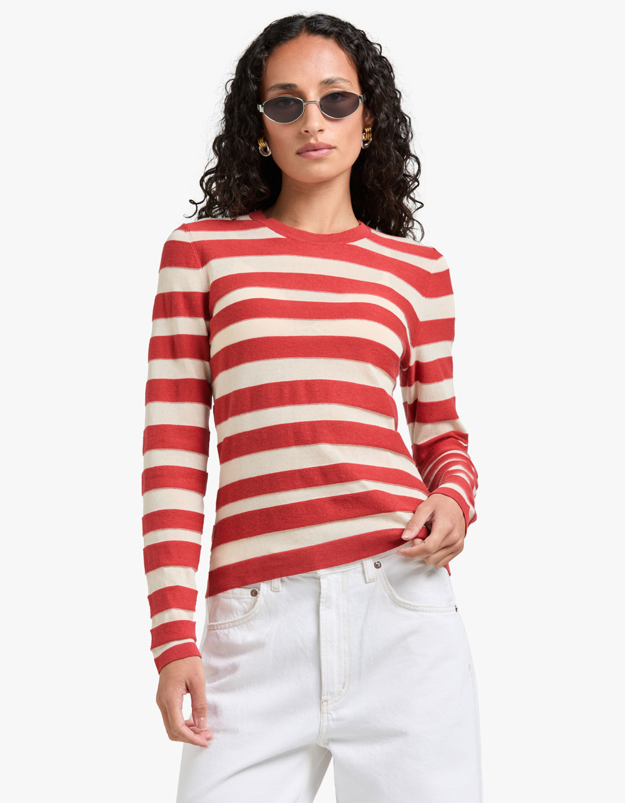 Rebellion Striped Top - Red/Cream Stripe
