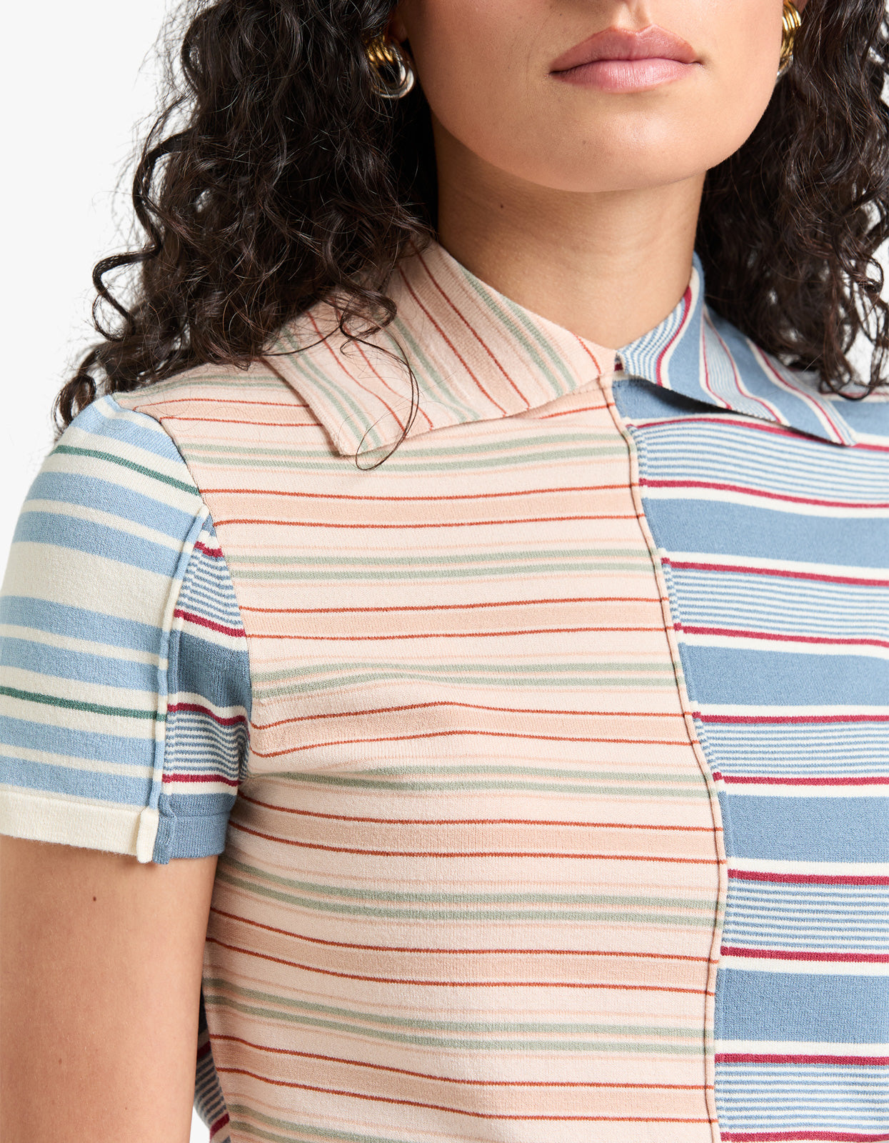 Rebellion Spliced Stripe Polo - Multi Stripe