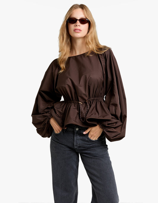 Alchemy Peplum Top - Chocolate
