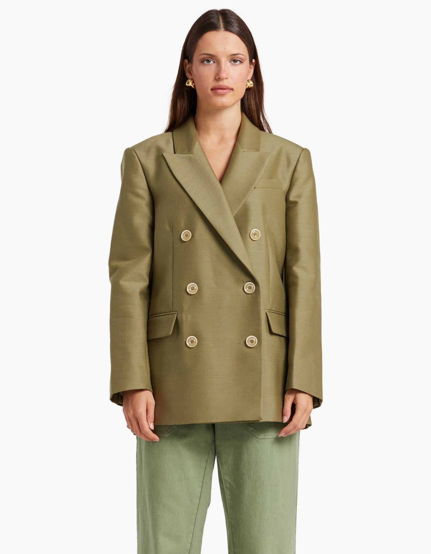 Tranquillity Long Line Jacket - Light Olive