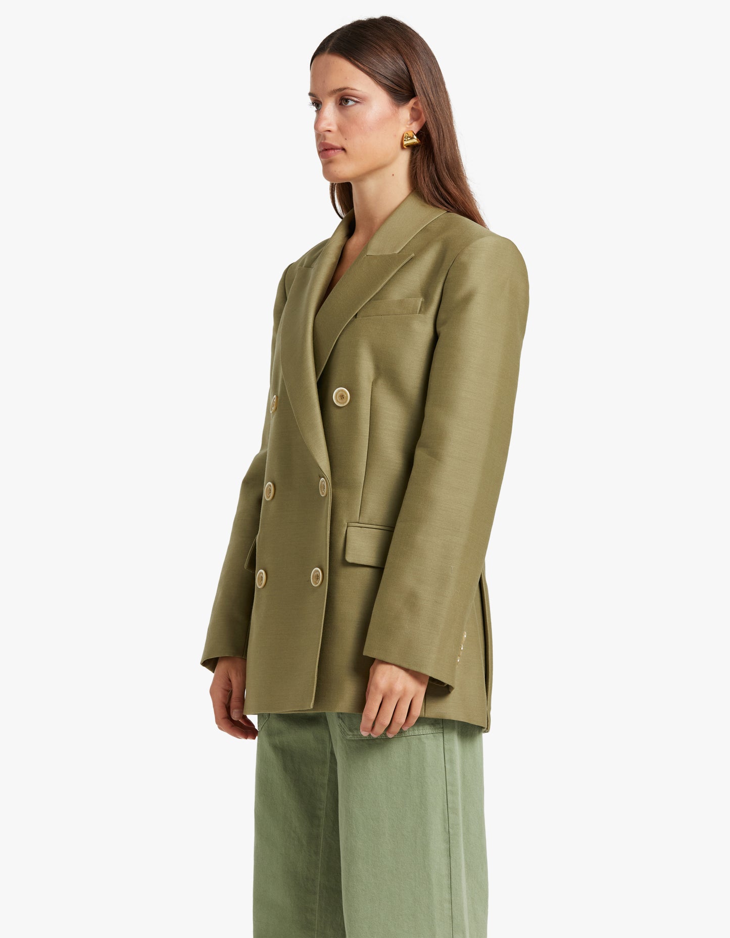 Tranquillity Long Line Jacket - Light Olive