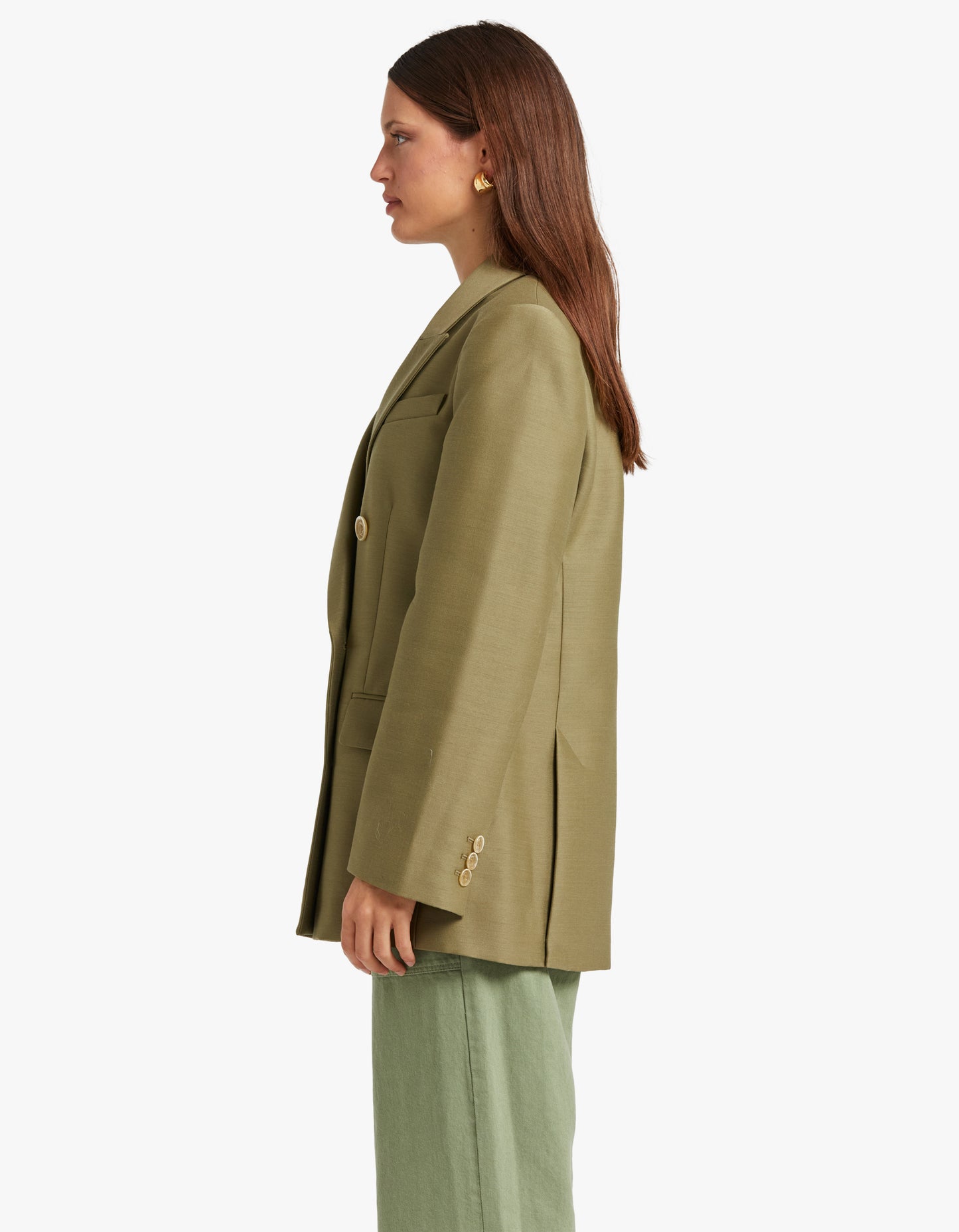 Tranquillity Long Line Jacket - Light Olive