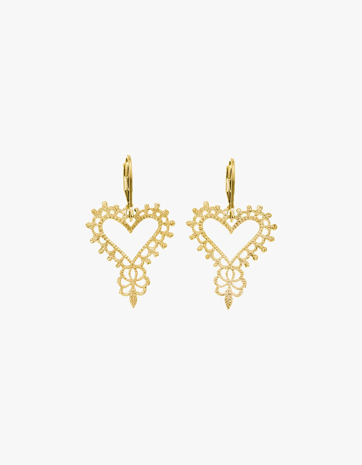 Gypsy Heart Earrings - 22k Gold Vermeil