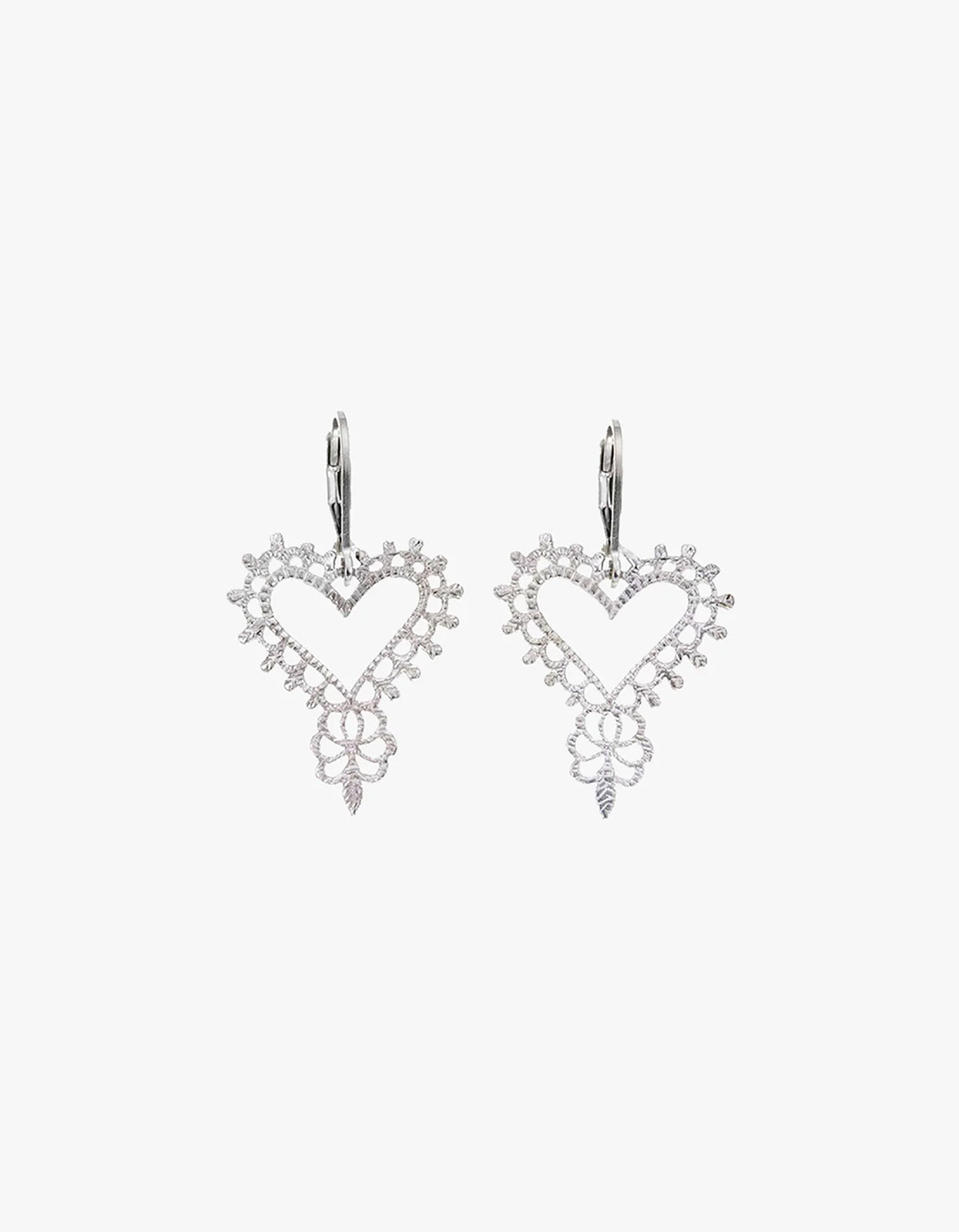 Gypsy Heart Earrings - Silver