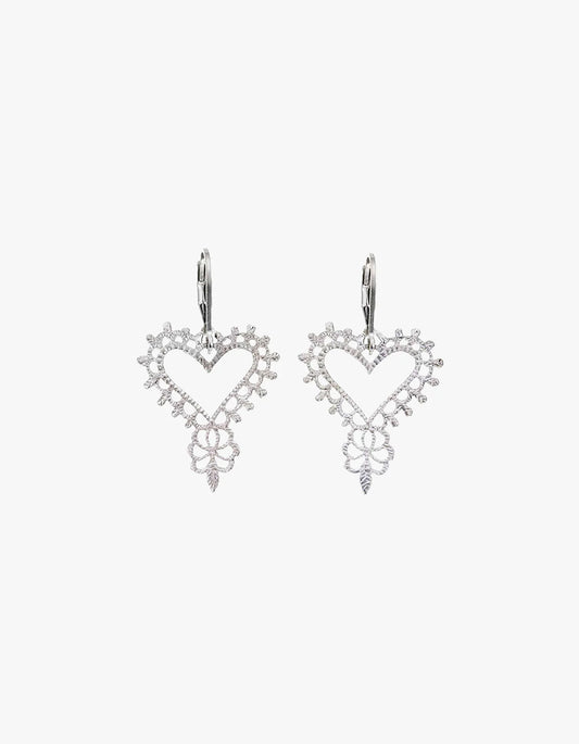 Gypsy Heart Earrings - Silver