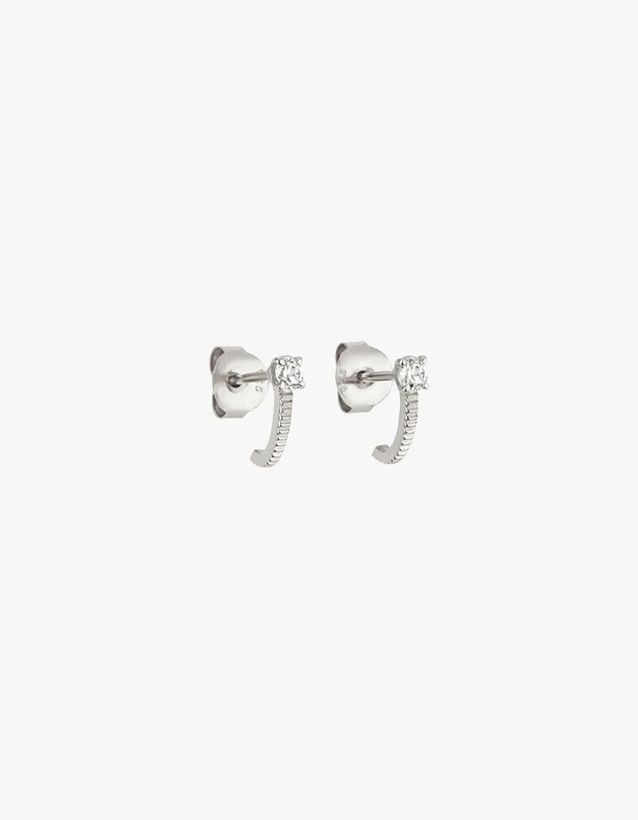 Zoe & Morgan x Superette Bianca Huggies - Sterling Silver/White Zircon