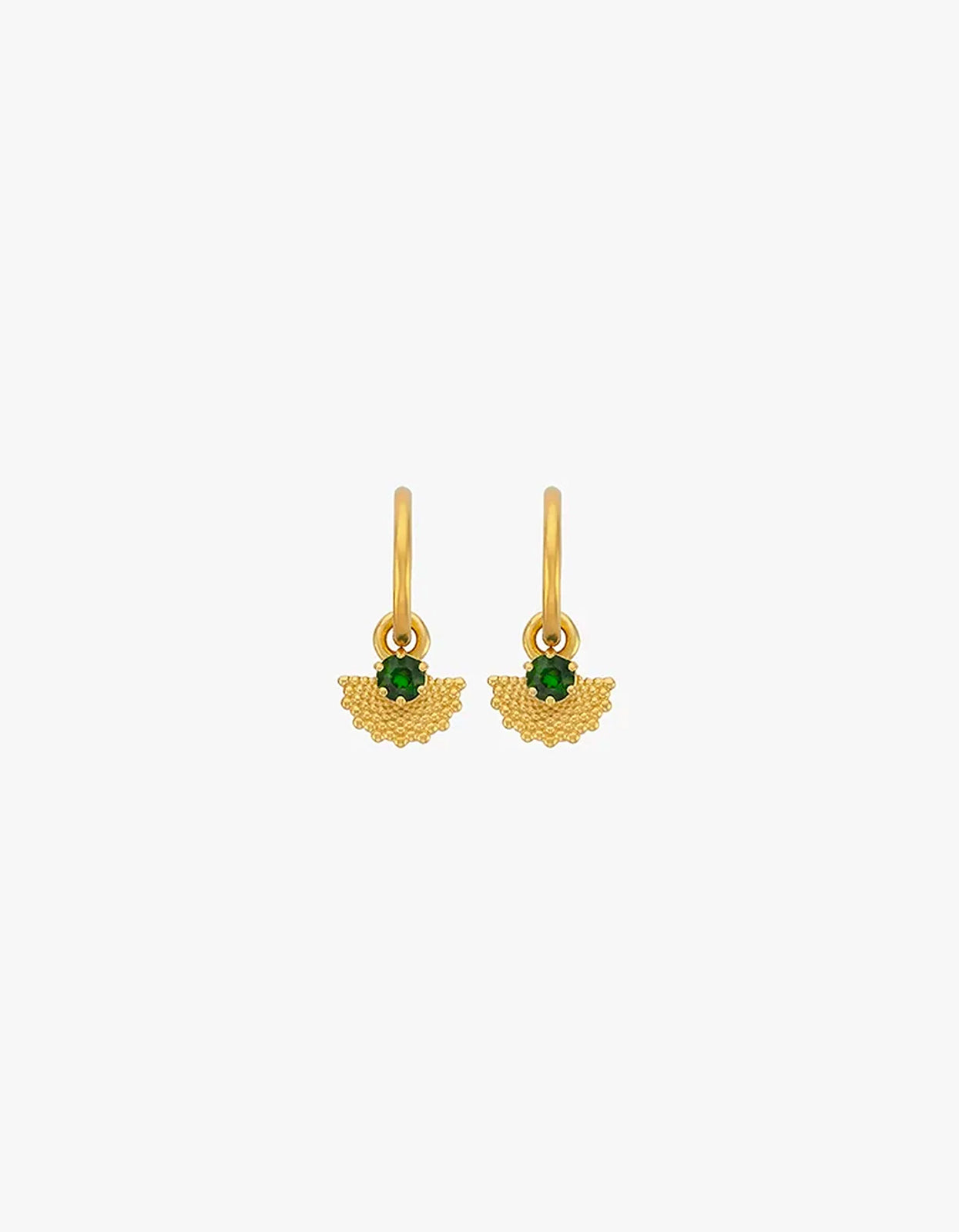 Eos Earrings - 22K Gold Plated/Chrome Diopside