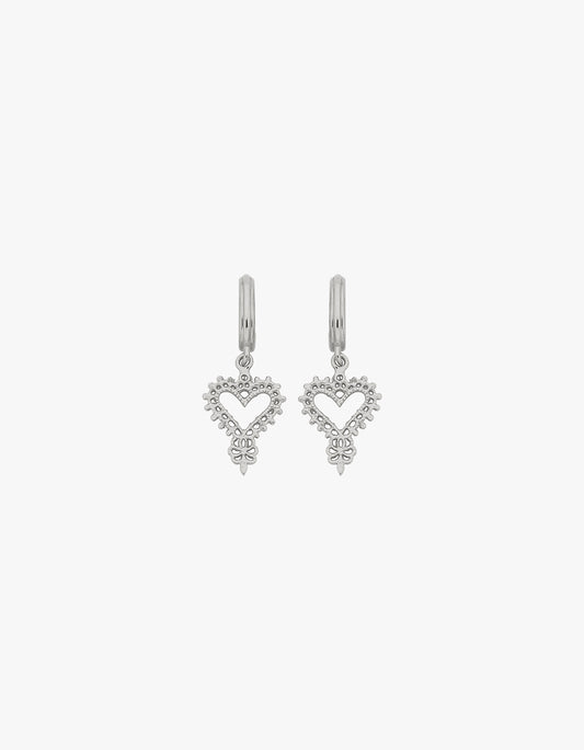 Mini Gypsy Heart Earrings - Sterling Silver