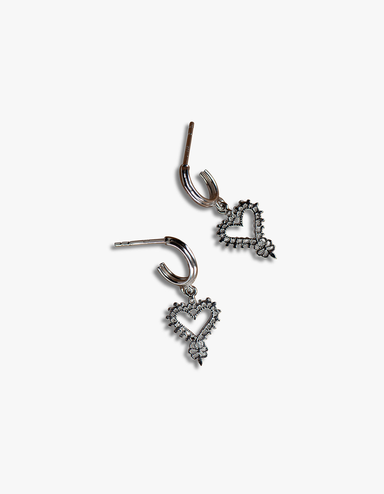 Mini Gypsy Heart Earrings - Sterling Silver